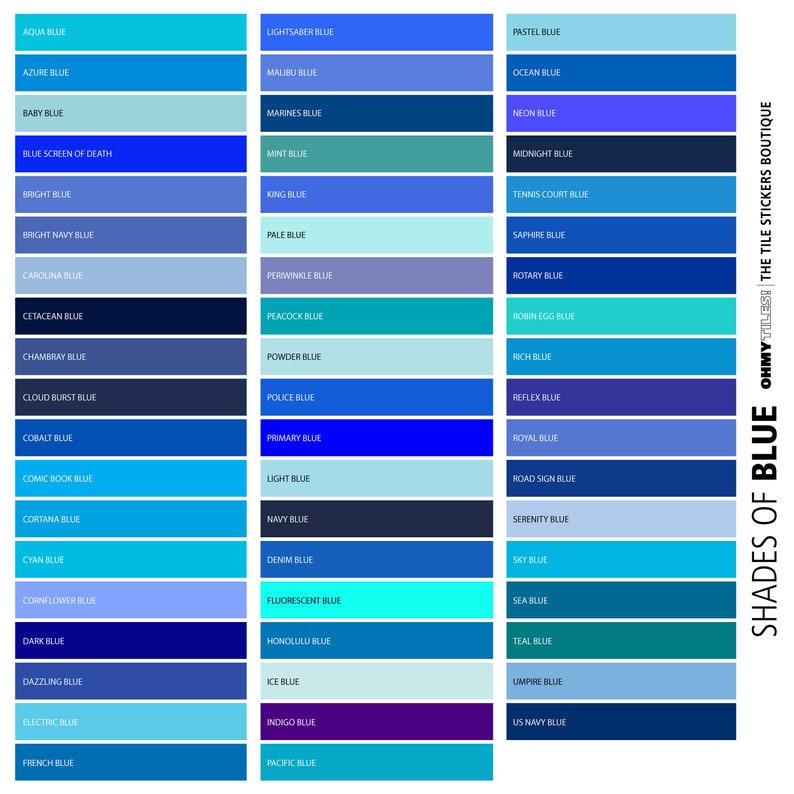 COLOR CHART - BLUE