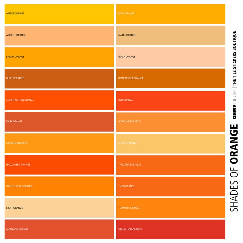 COLOR CHART - ORANGE