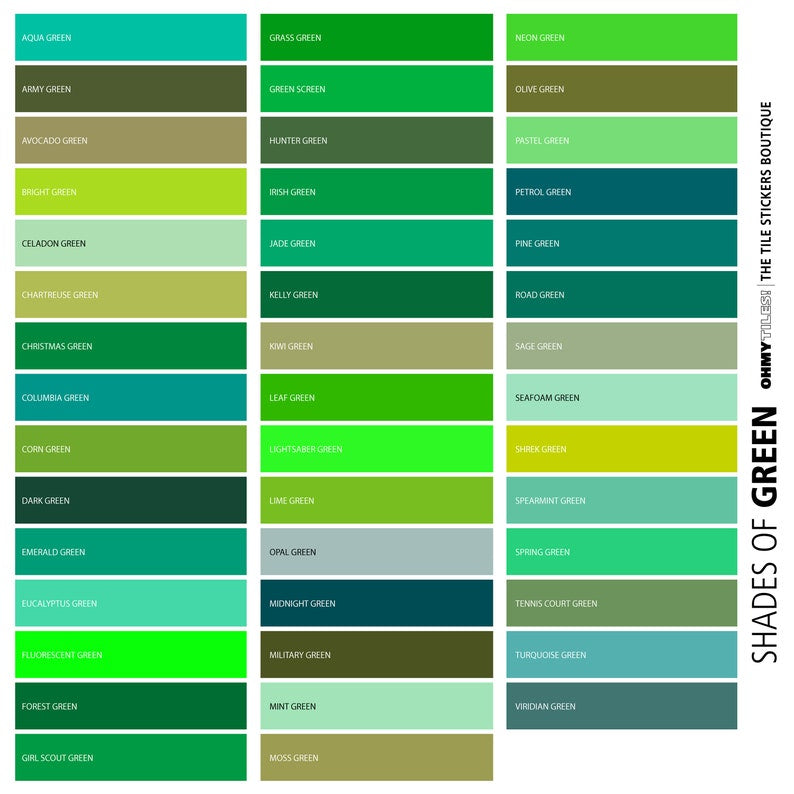 COLOR CHART - GREEN