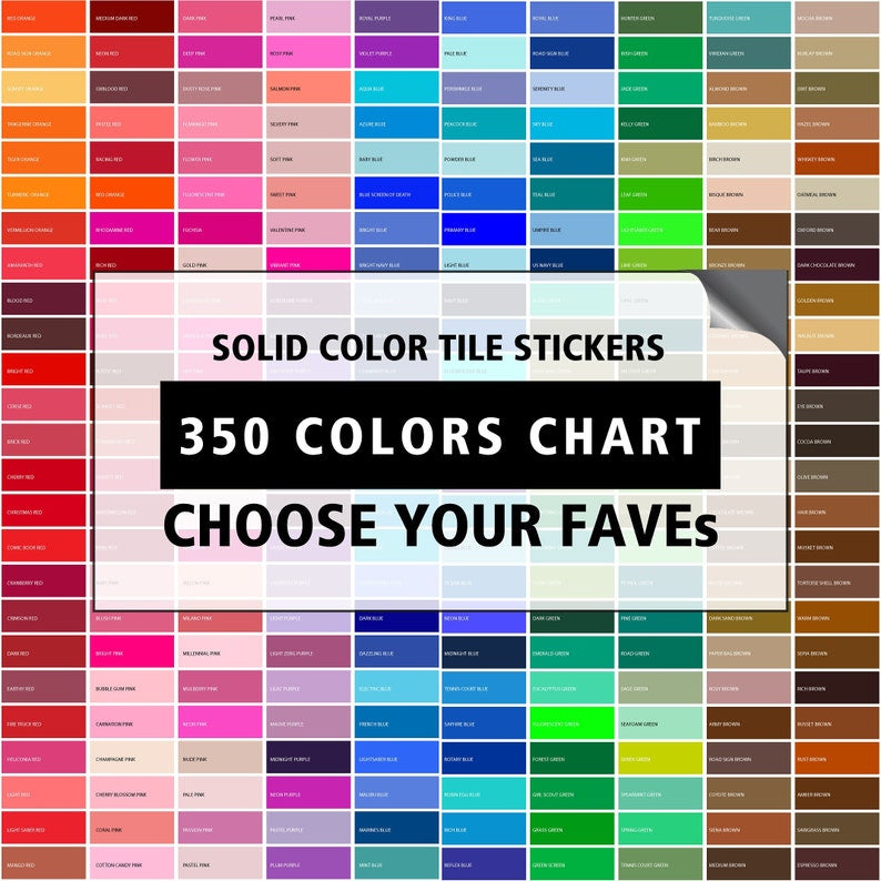 Solid Color Charts - Tile Stickers for Walls and Floors – OhMyTiles!